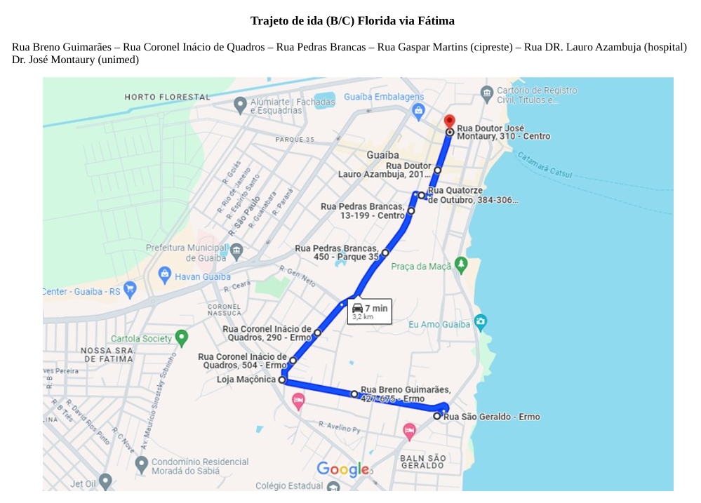 Itinerário de IDA